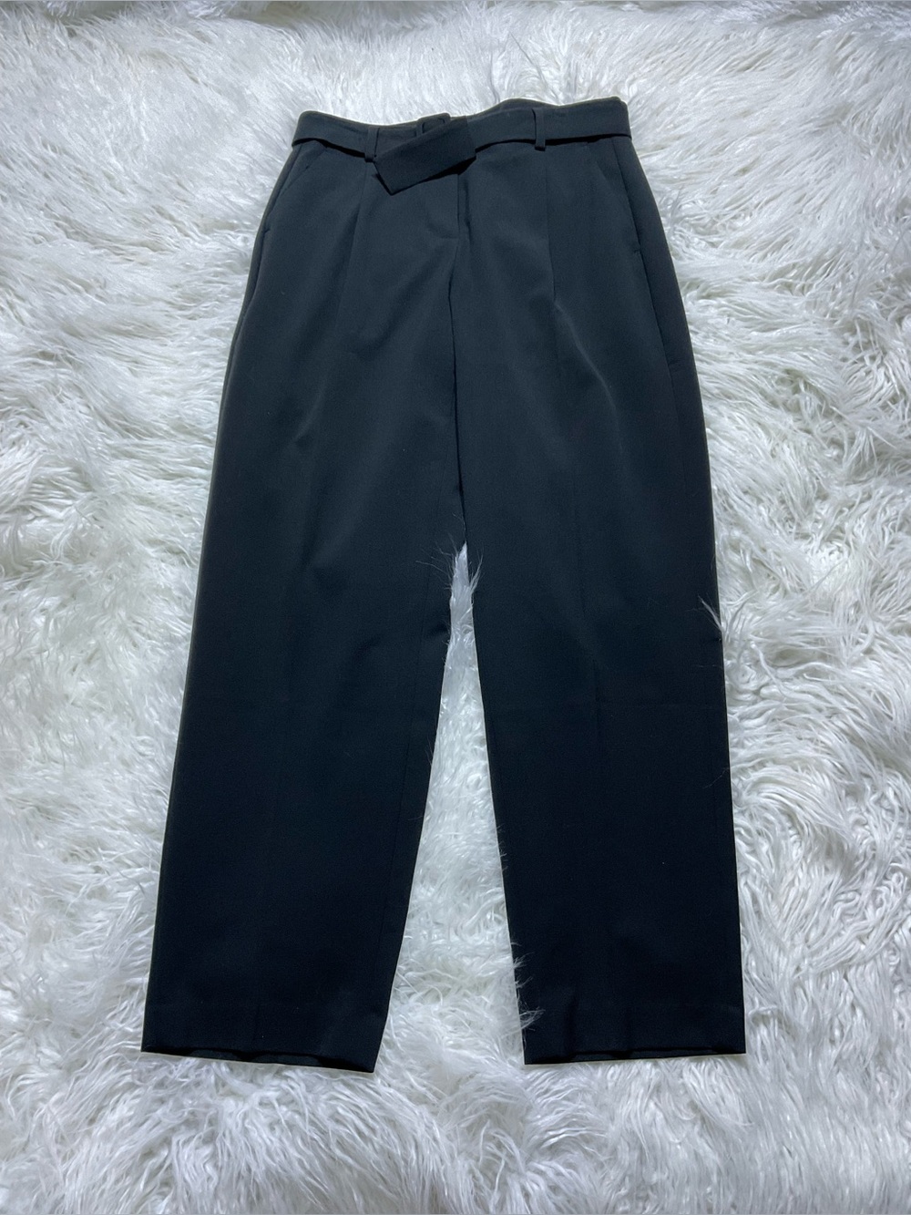 J Crew Belted Pleated Tapered Trouser